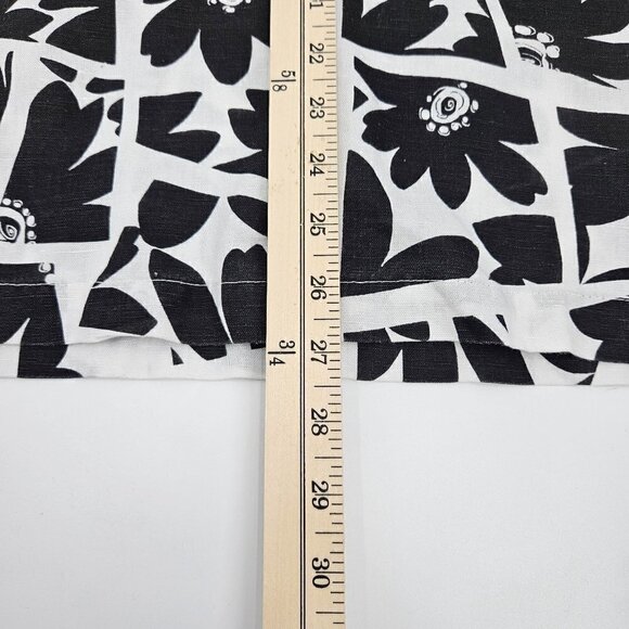 Hot Cotton Linen Cotton Boxy Lagenlook Abstract Tunic Top Women's L Oversized - Picture 12 of 12